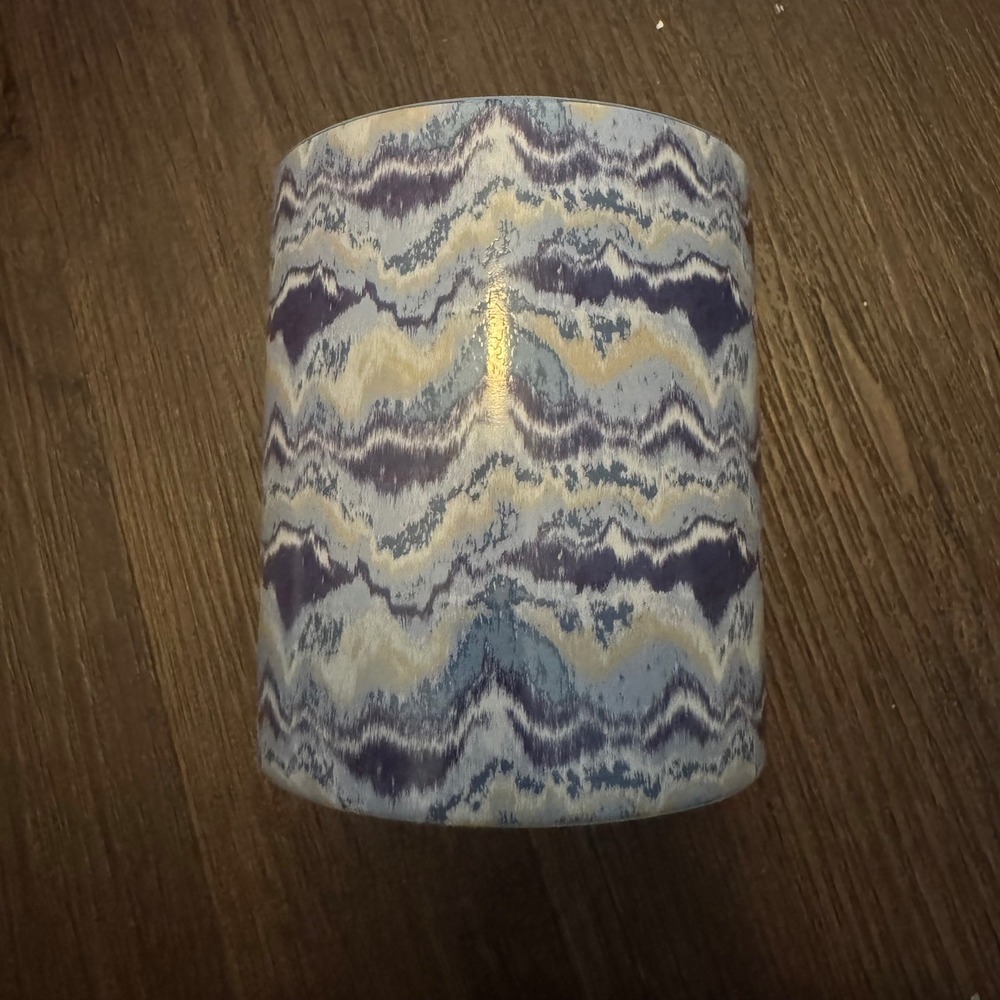 Cashmere Vanilla Ceramic Jar Candle 12.3oz‎ Blue Ikat Pattern Target 054-09-6415
